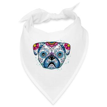 Puppy Sugar Skull - Bandana - Weiß - Vorne
