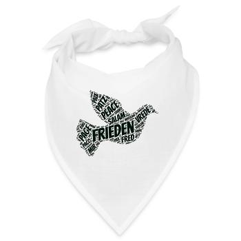 Frieden Taube Peace Pace Mir - Bandana - Weiß - Vorne