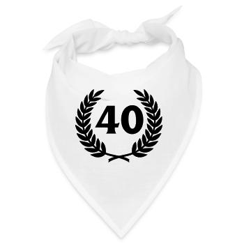 Lorbeerkranz & Zahl (40) - Bandana - Weiß - Vorne