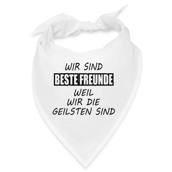 Beste Freunde - Bandana - Weiß - Vorne