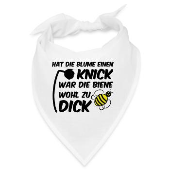 Biene zu dick Blume Knick Blüte - Bandana - Weiß - Vorne