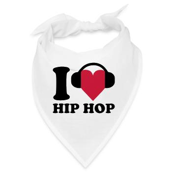 I love Music - Hip Hop - Bandana - Weiß - Vorne