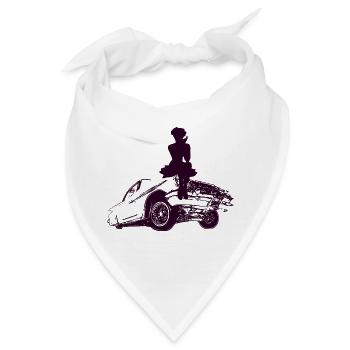 hot muscle car girl - Bandana - Weiß - Vorne