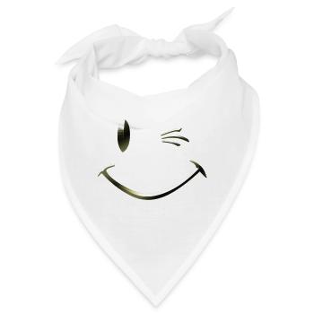 Shirt mit Smiley Zwinkern von Custom - Bandana - Weiß - Vorne