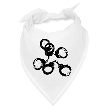 Handschellen Fesseln Used Look JGA Game over Stahl - Bandana - Weiß - Vorne
