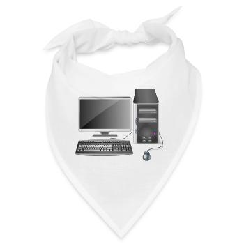 Fester Computer - Bandana - Weiß - Vorne