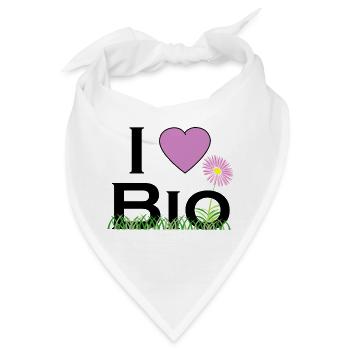 ich liebe bio - Bandana - Weiß - Vorne