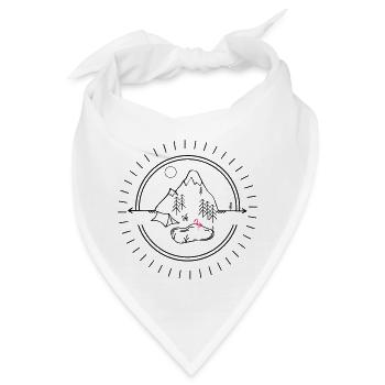 Simple Camping mit Flamingo. Eigene Farbauswahl - Bandana - Weiß - Vorne