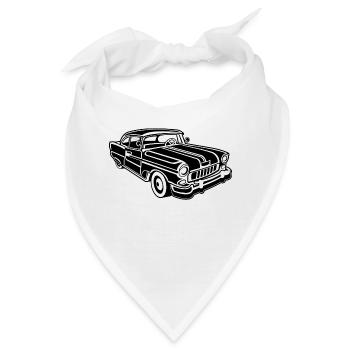 Chevy Cadilac / Muscle Car 02_schwarz weiß - Bandana - Weiß - Vorne