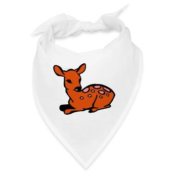 Hirsche reh - Bandana - Weiß - Vorne