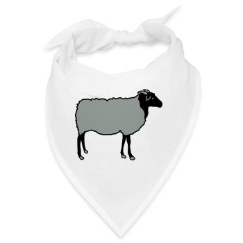 schaf, schafe, lamm, lämmer, heidschnucke - Bandana - Weiß - Vorne
