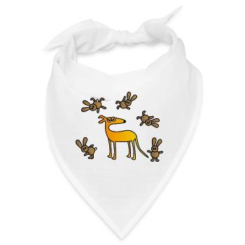 Galgo und Hasen - Bandana - Weiß - Vorne