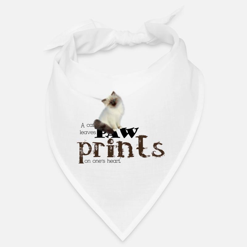 Brown / Blanc Birman Cat - Bandana - blanc