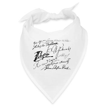 Unterschriften der Musiker - Bandana - Weiß - Vorne