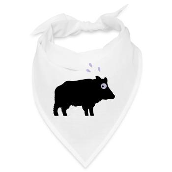 Angstschwitzendes Wildschwein - Bandana - Weiß - Vorne