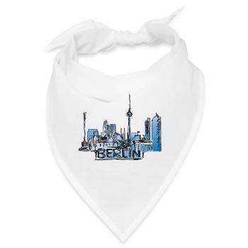 Berlin gezeichnet mit Schriftzug - Bandana - Weiß - Vorne