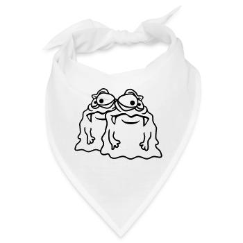 team 2 freunde paar glibber schleim ekelig schleim - Bandana - Weiß - Vorne