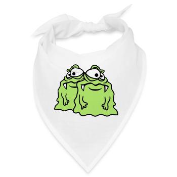 team 2 freunde paar glibber schleim ekelig schleim - Bandana - Weiß - Vorne