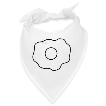 kontur oben spiegelei essen lecker hunger kochen b - Bandana - Weiß - Vorne