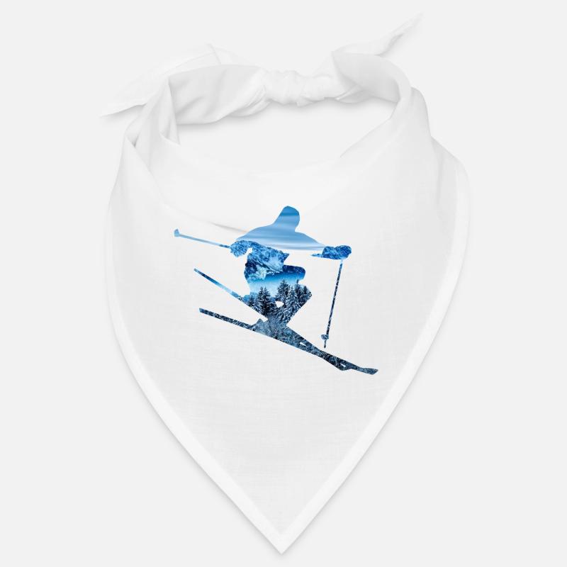 Skier mountain pattern - Bandana - white