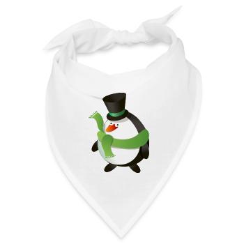 Weihnachtlich Pinguin - Bandana - Weiß - Vorne