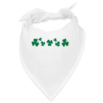 Glücksbringer Kleeblatt - Bandana - Weiß - Vorne