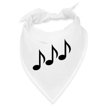 Noten - Bandana - Weiß - Vorne