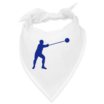 Hammerwurf Athlet Silhouette2 - Bandana - Weiß - Vorne