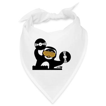 dj musik platte auflegen mischpult club disko ping - Bandana - Weiß - Vorne