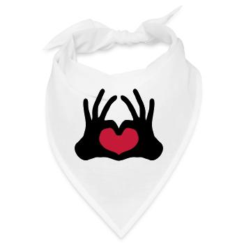 form umriss 2 haende paar team hand zeichen halbes - Bandana - Weiß - Vorne