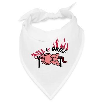 Kill And Grill Pig - Bandana - Weiß - Vorne