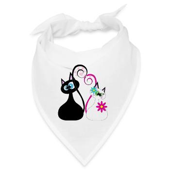 Katzendame Katzengesicht - Bandana - Weiß - Vorne