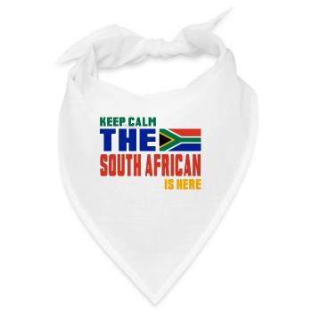 Keep Calm Südafrika / Geschenk Nationalfarben - Bandana - Weiß - Vorne