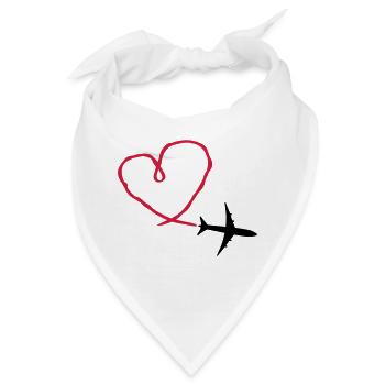 Plane Heart - Bandana - Weiß - Vorne