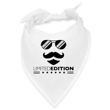 Limited Edition Cool Mustache Man Design - Bandana - Weiß - Vorne