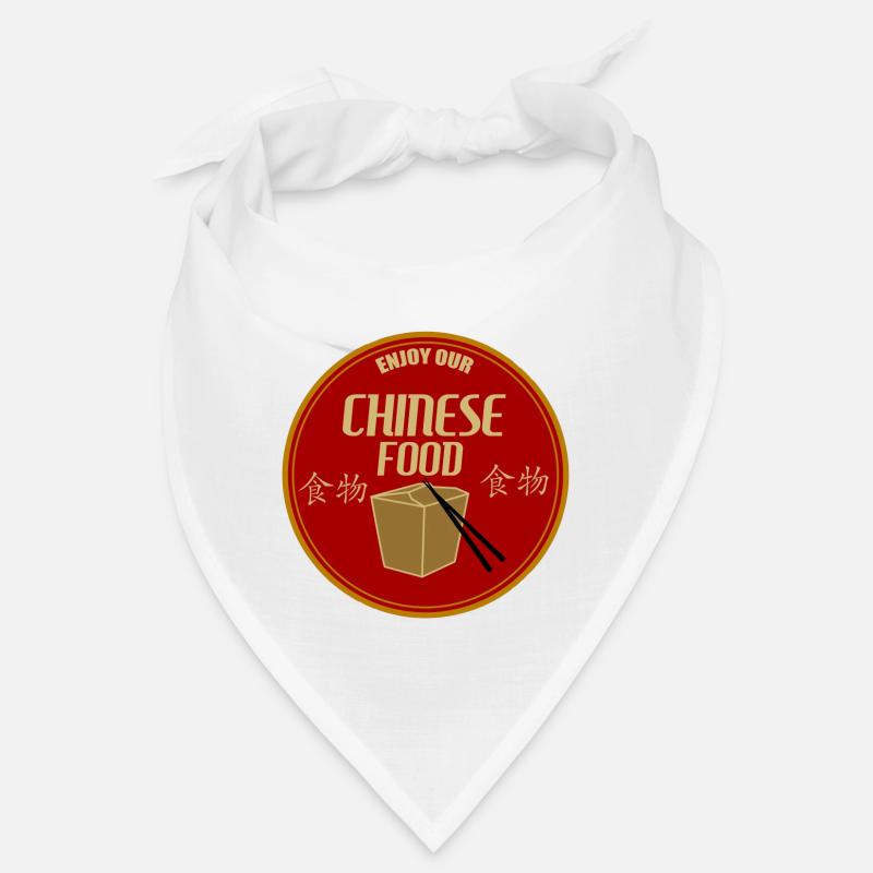 Chinesisch Essen - Bandana - Weiß