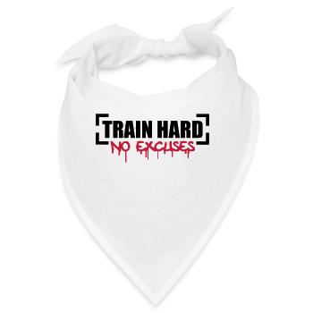 Train Hard No Excuses - Bandana - Weiß - Vorne
