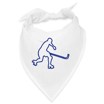 Eisbahn Hockey Silhouette Zeichnung - Bandana - Weiß - Vorne