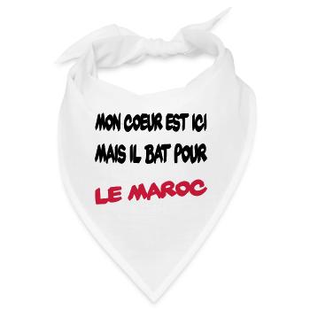 Mon coeur bat pour le Maroc - Bandana - Weiß - Vorne