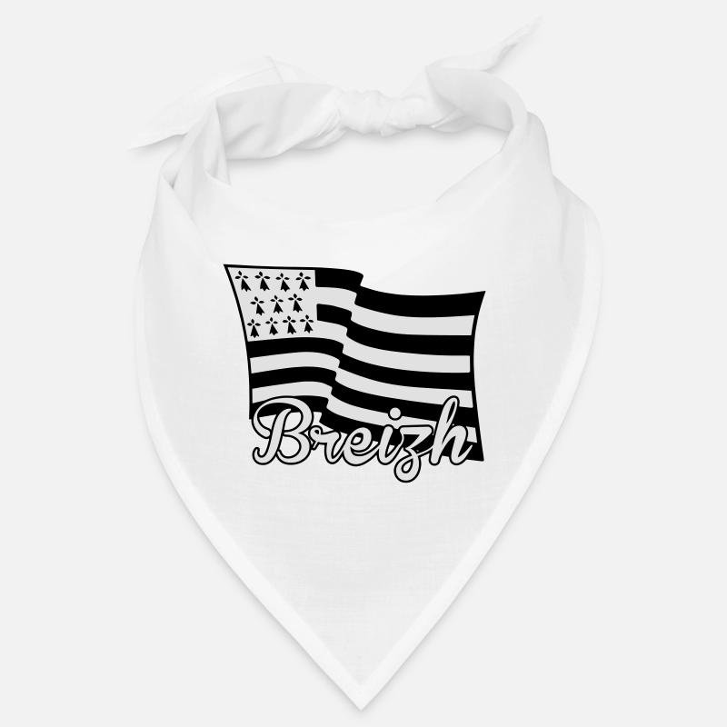 Bretagne Breizh drapeau - Bandana - blanc
