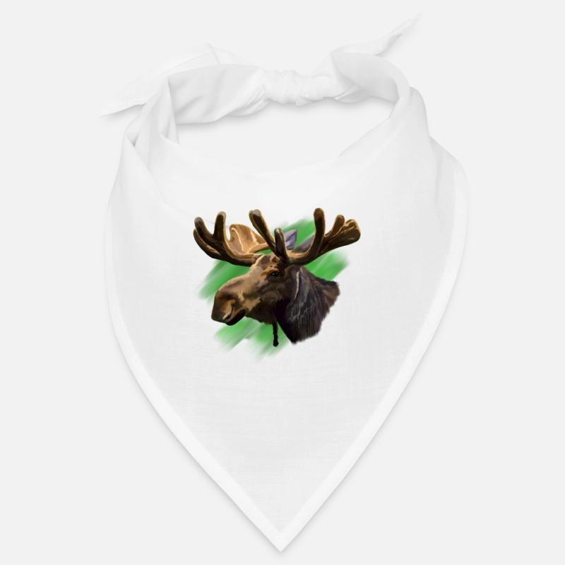 Elch - Bandana - Weiß
