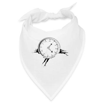 Zerstörte Uhr - Bandana - Weiß - Vorne