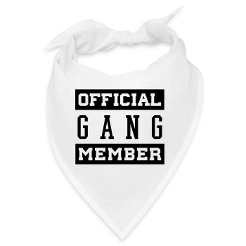 official gang member - Bandana - Weiß - Vorne