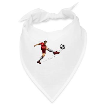 Dynamischer Fußballspieler in Bewegung - Bandana - Weiß - Vorne