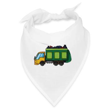 Müllwagen Müllabfuhr Müllauto Müllmann Abfall - Bandana - Weiß - Vorne