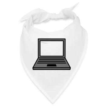 computer laptop notebook pc schreiben bildschirm m - Bandana - Weiß - Vorne