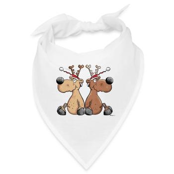 Weihnachts Rentiere - Bandana - Weiß - Vorne