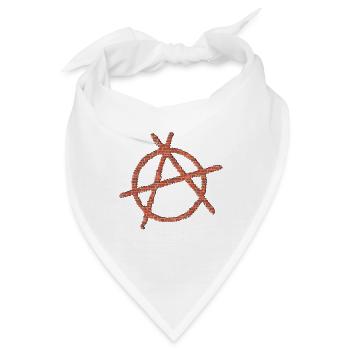 3D Steine Anarchie, Anarchy anarchistisches Symbol - Bandana - Weiß - Vorne