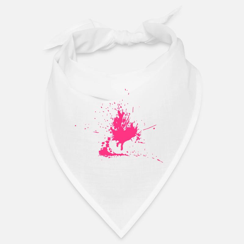 Farbklecks - Bandana - Weiß