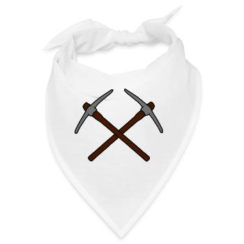 2 kreuz logo pickaxe spitzhacke abbauen bergbau ha - Bandana - Weiß - Vorne